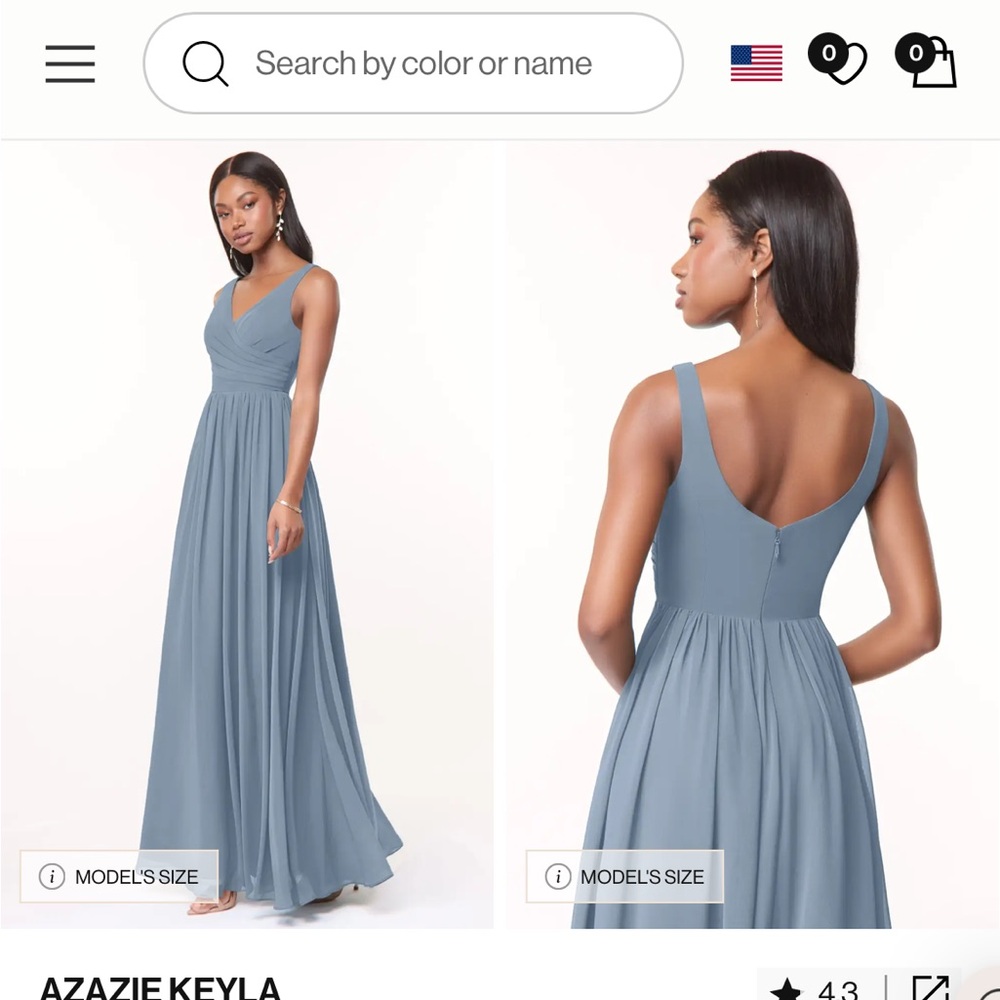 Azazie Keyla A18 Dusty Blue